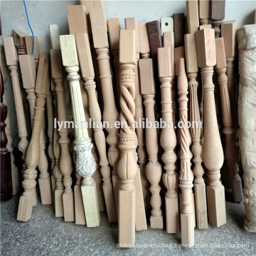 Red oak handrail wood stair spindles